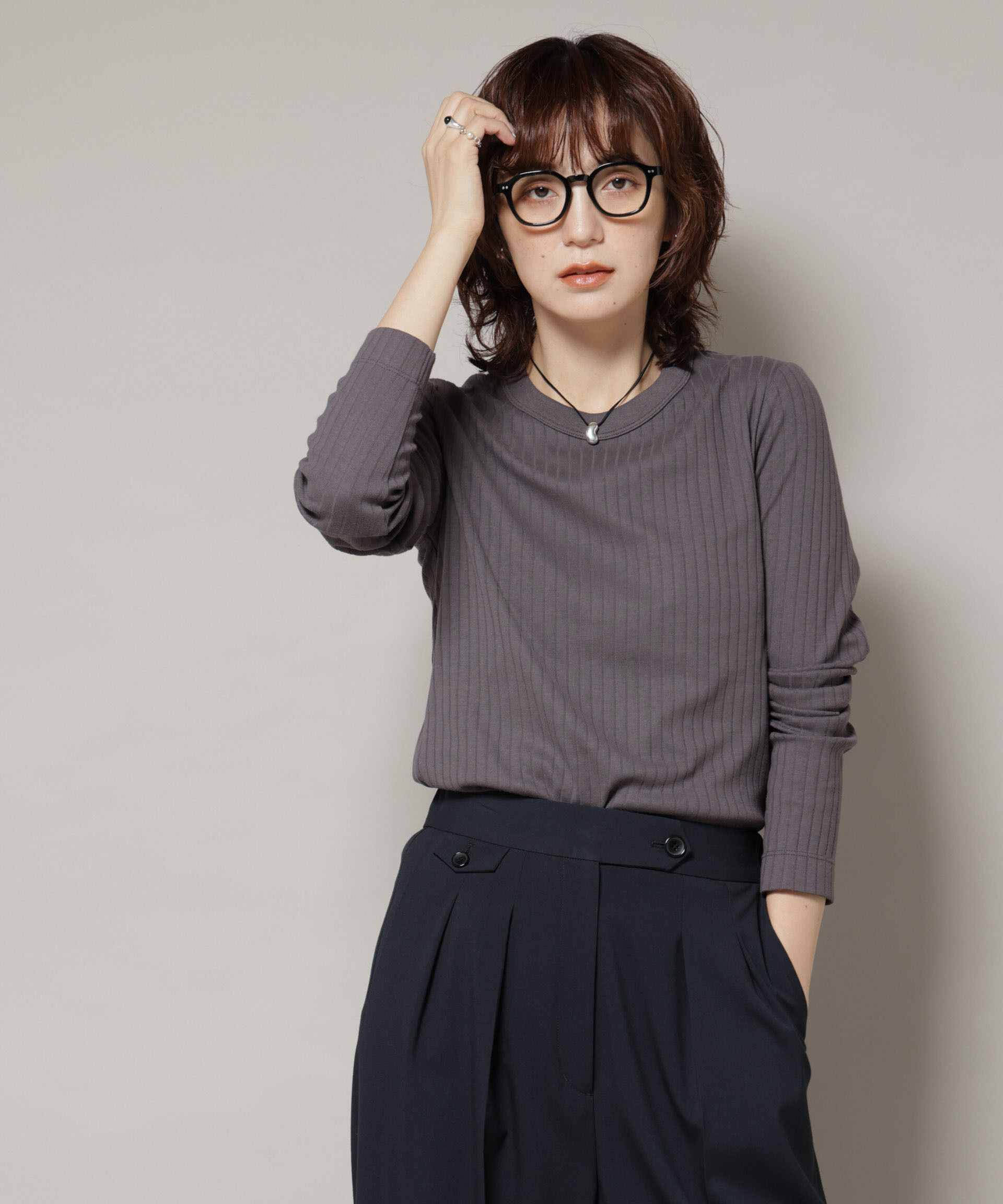 nano･universe「Anti Soaked(Ｒ) 汗染み防止リブロンＴ」|Tシャツ・カットソー|