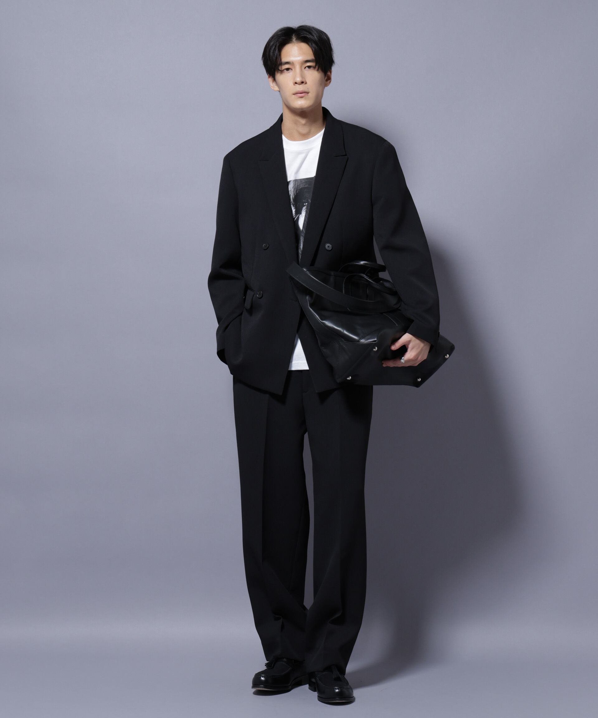 nano･universe「Reflax(R) ダブルクロスウェザーストレートパンツ(セットアップ可)」|チノ|