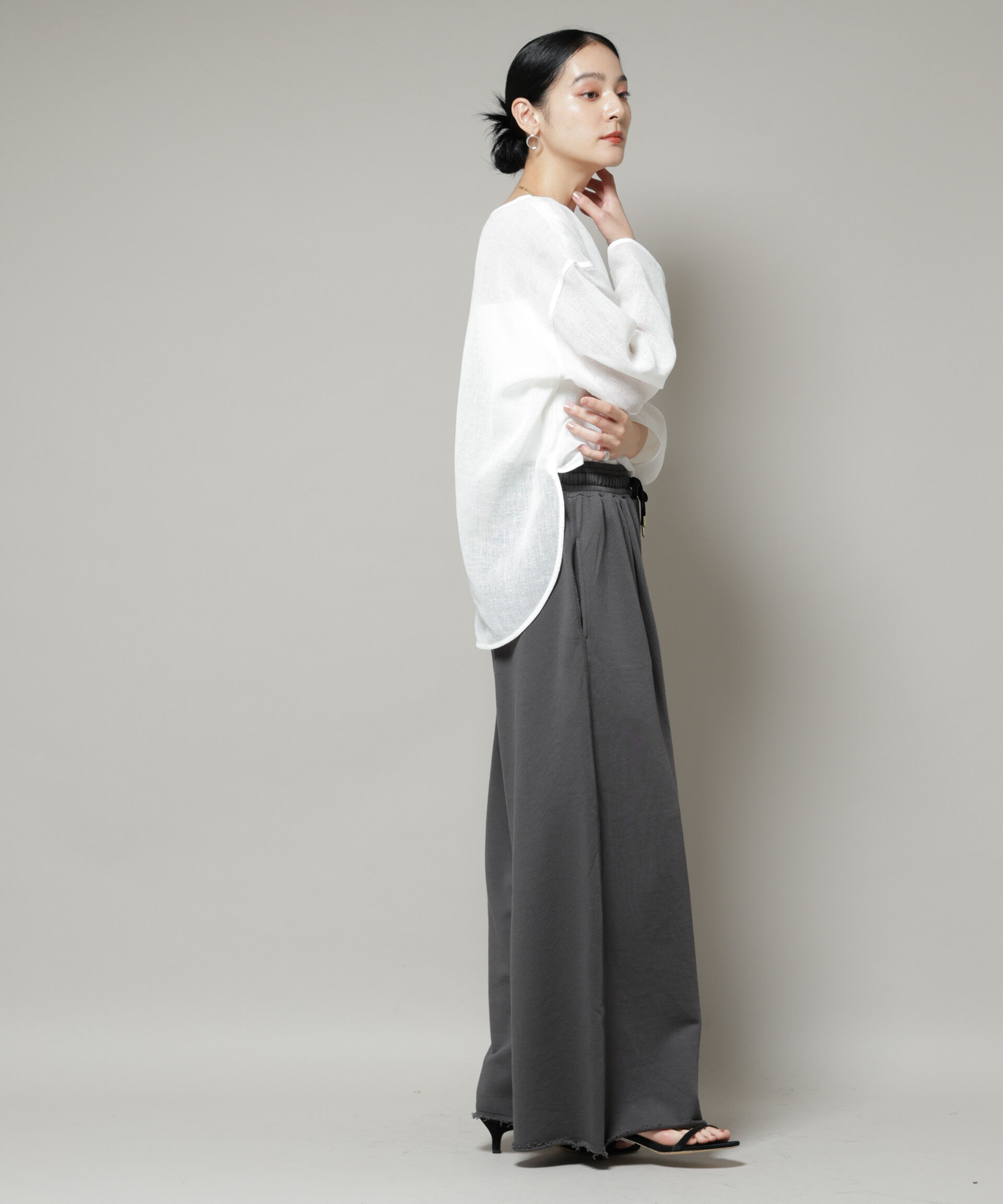 nano･universe「ボリュームワイドスウェットパンツ」|チノ|