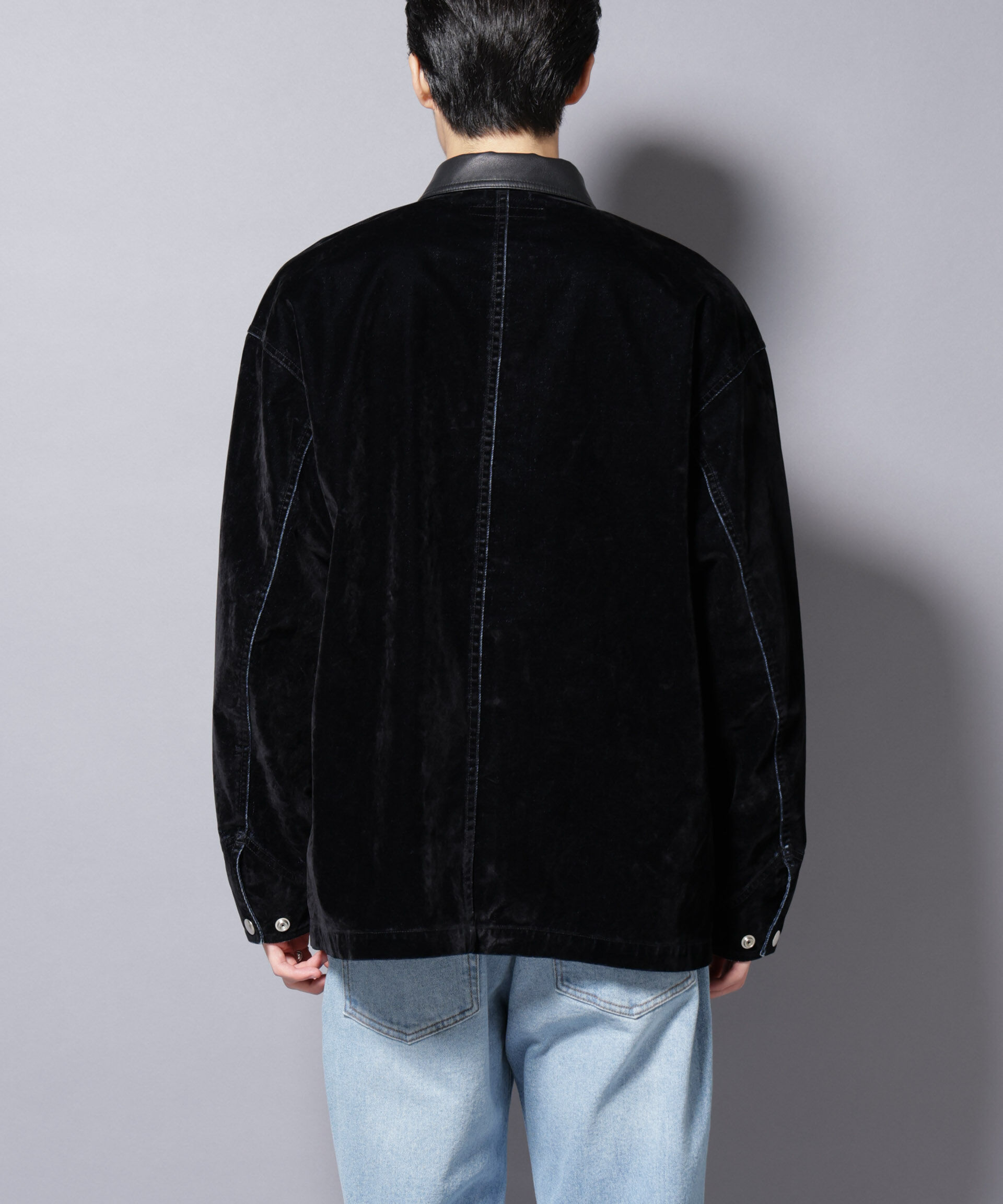 nano･universe「フロッキーデニム オーバージャケット」|ブルゾン・スタジャン|