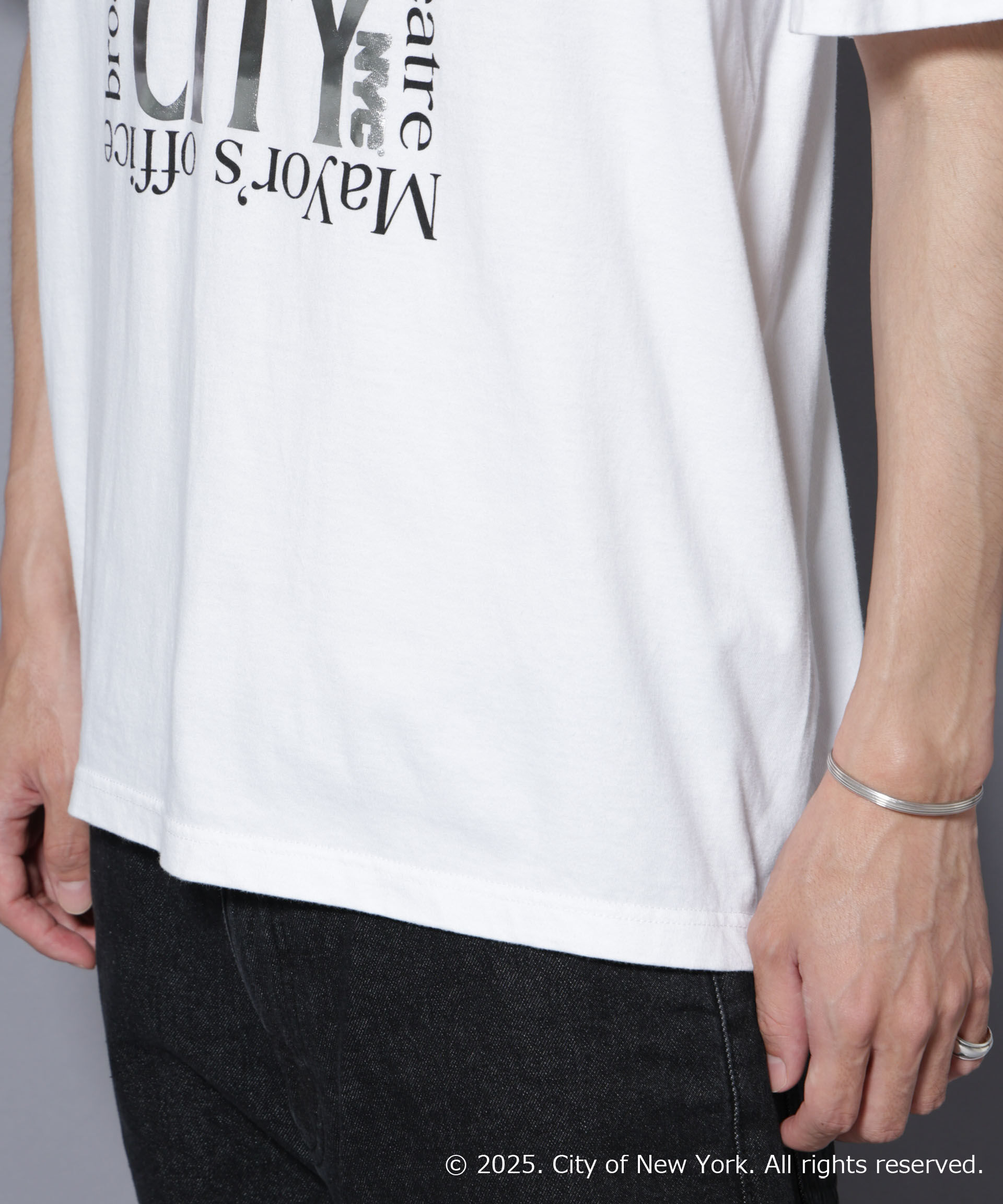 nano･universe「別注GOOD ROCK SPEED NYC シルバー箔プリントTシャツ」|Tシャツ・カットソー|