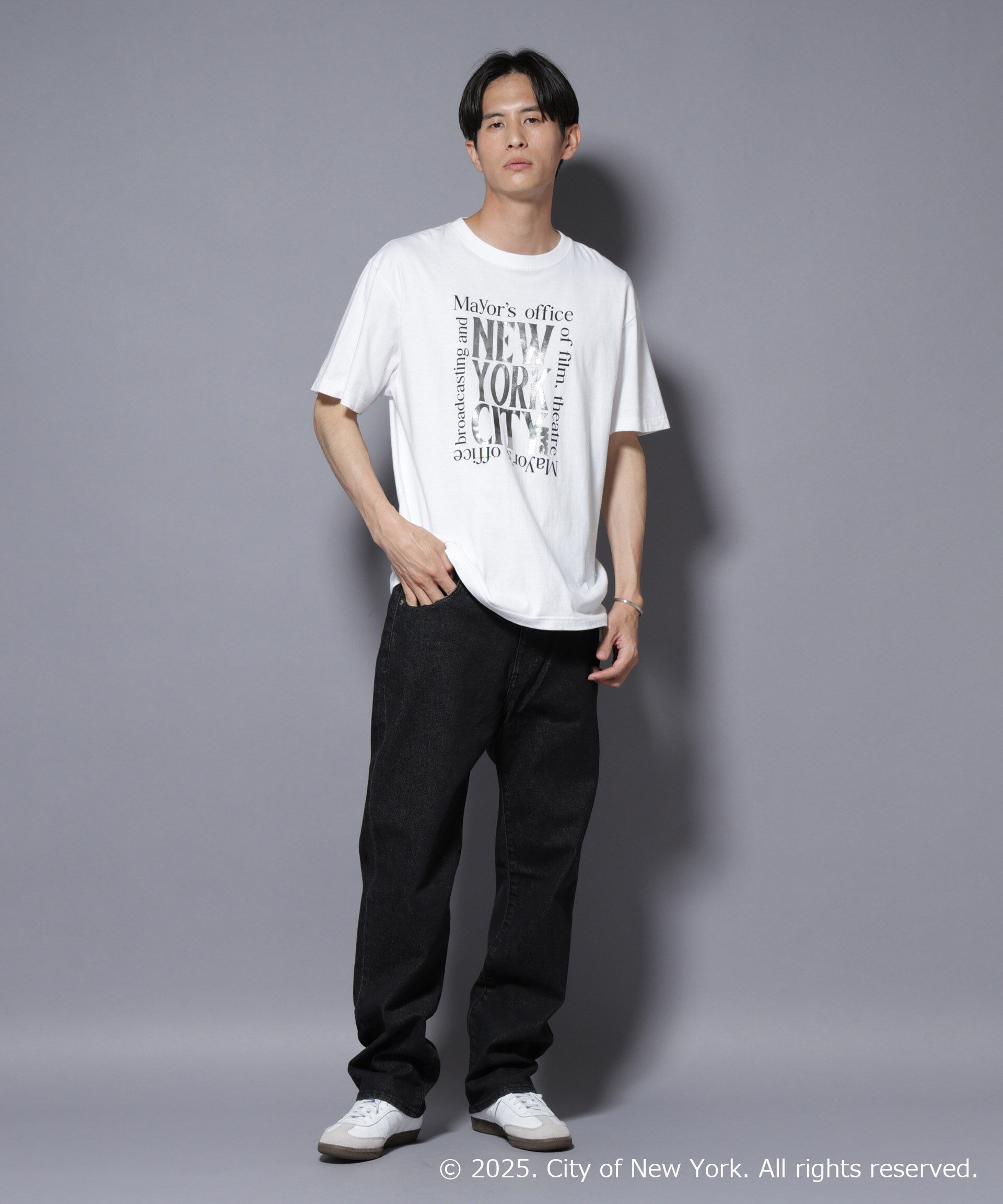 nano･universe「別注GOOD ROCK SPEED NYC シルバー箔プリントTシャツ」|Tシャツ・カットソー|