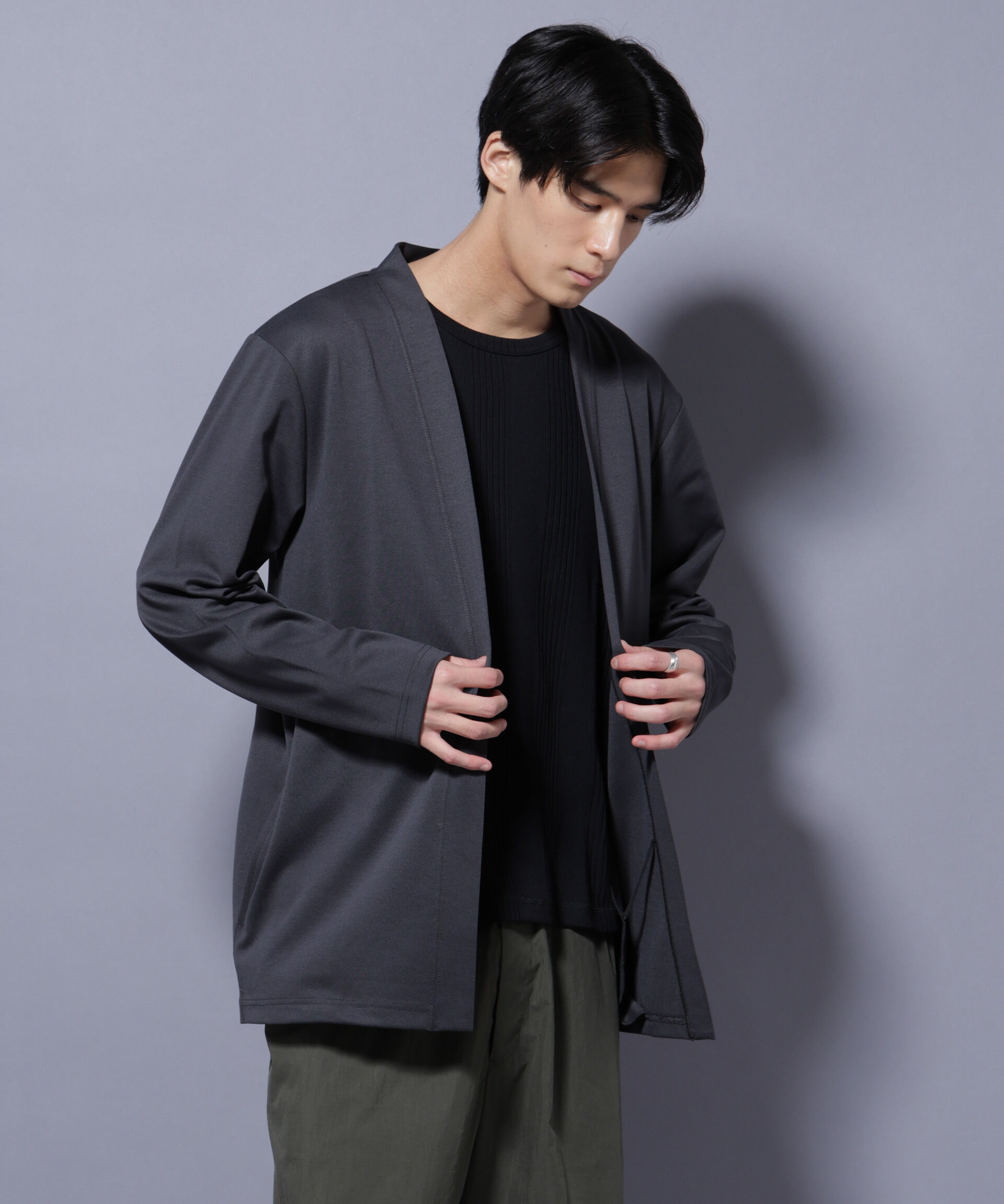 nano･universe「ダブルジャージー着流しカーディガン」|Tシャツ・カットソー|スミクロ1