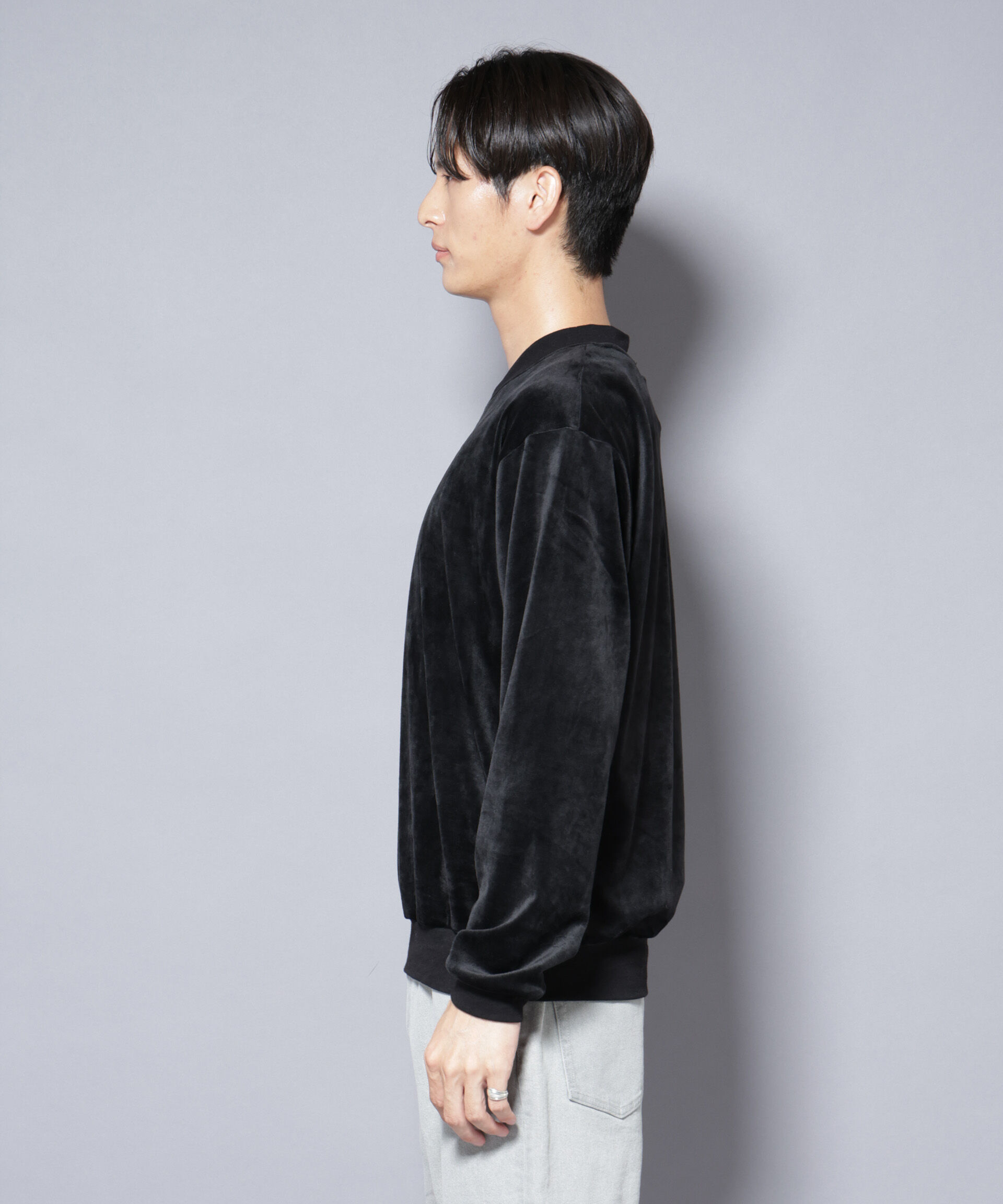 nano･universe「ベロアプルオーバー Vネックスウェット」|Tシャツ・カットソー|