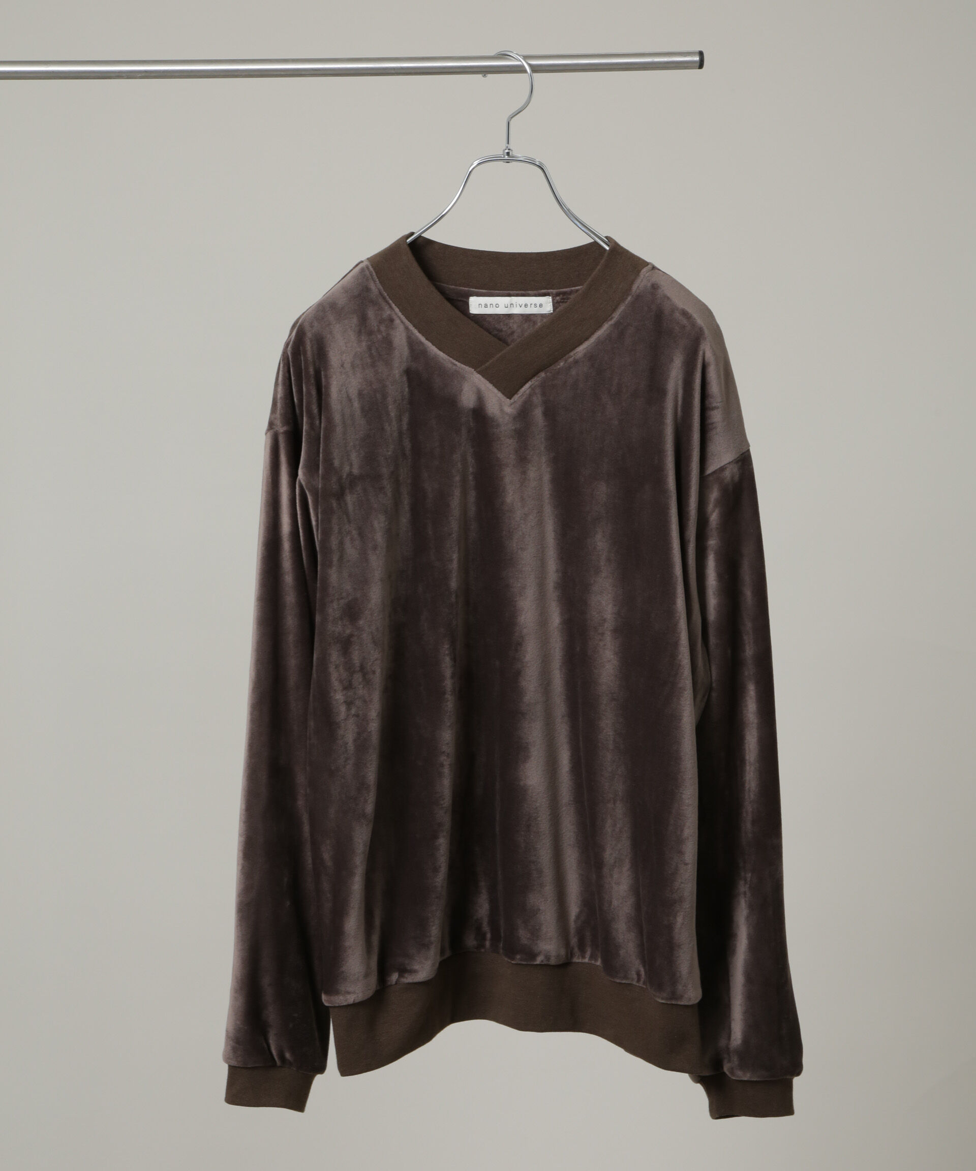 nano･universe「ベロアプルオーバー Vネックスウェット」|Tシャツ・カットソー|