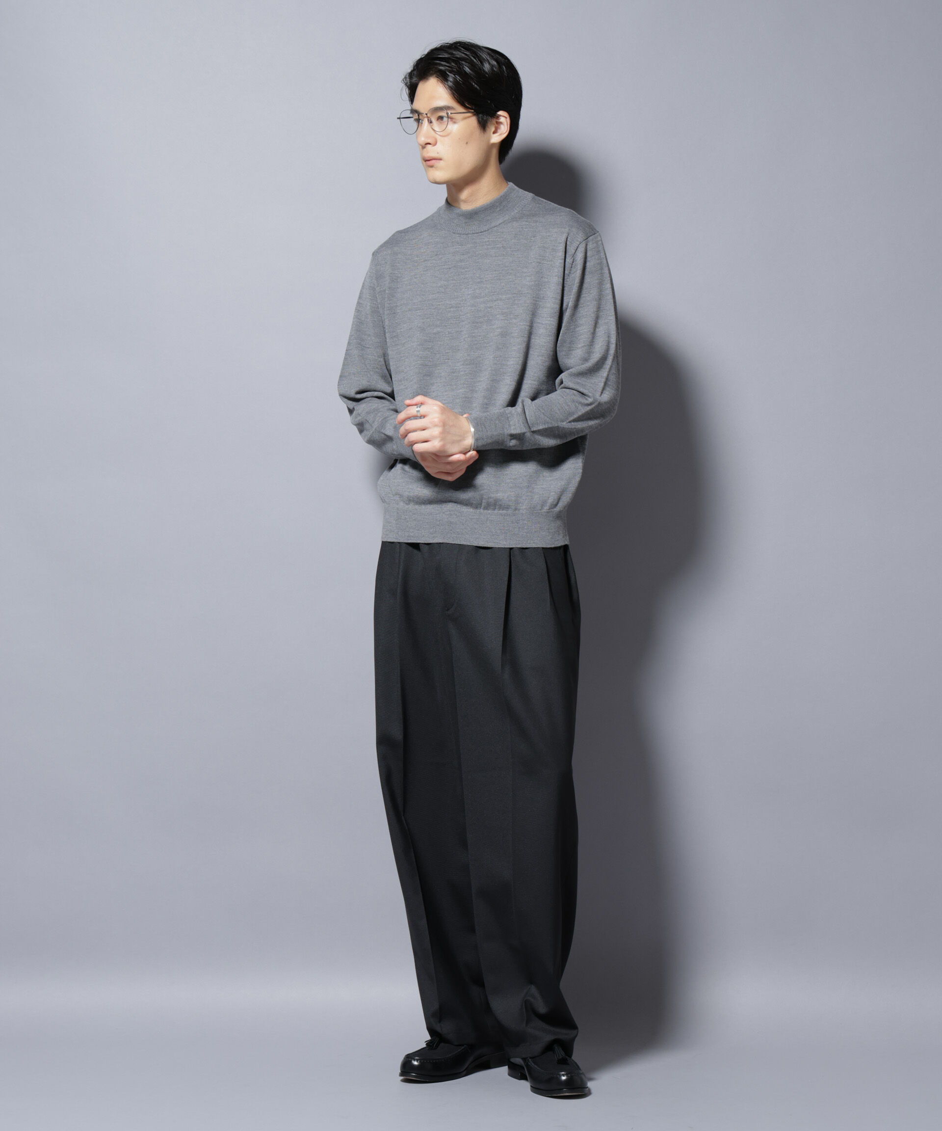 nano･universe「「毛玉レスニット」ファインゲージモックネック」|ニット・セーター|