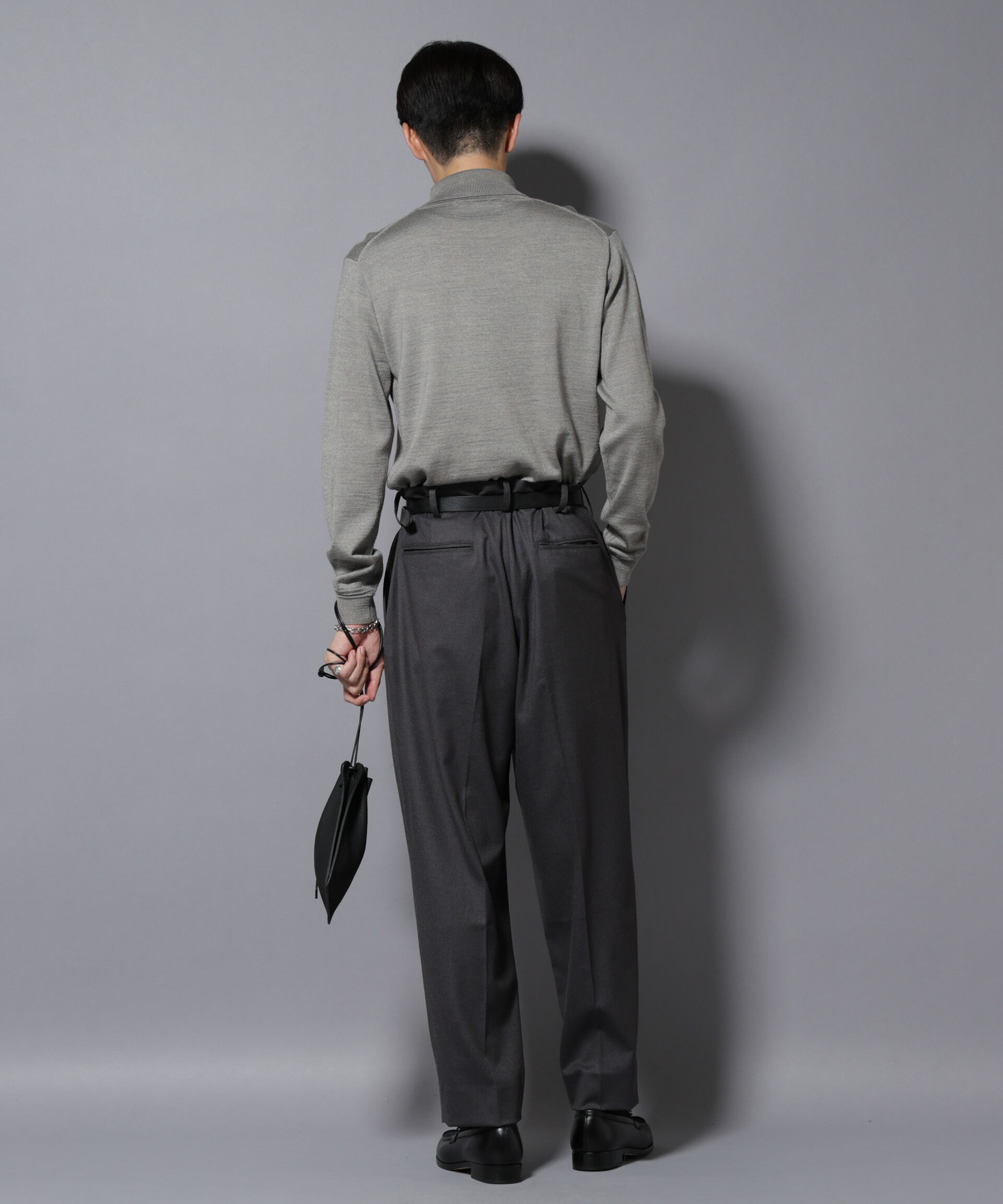 nano･universe「微起毛ワイド2タックテーパードパンツ」|チノ|