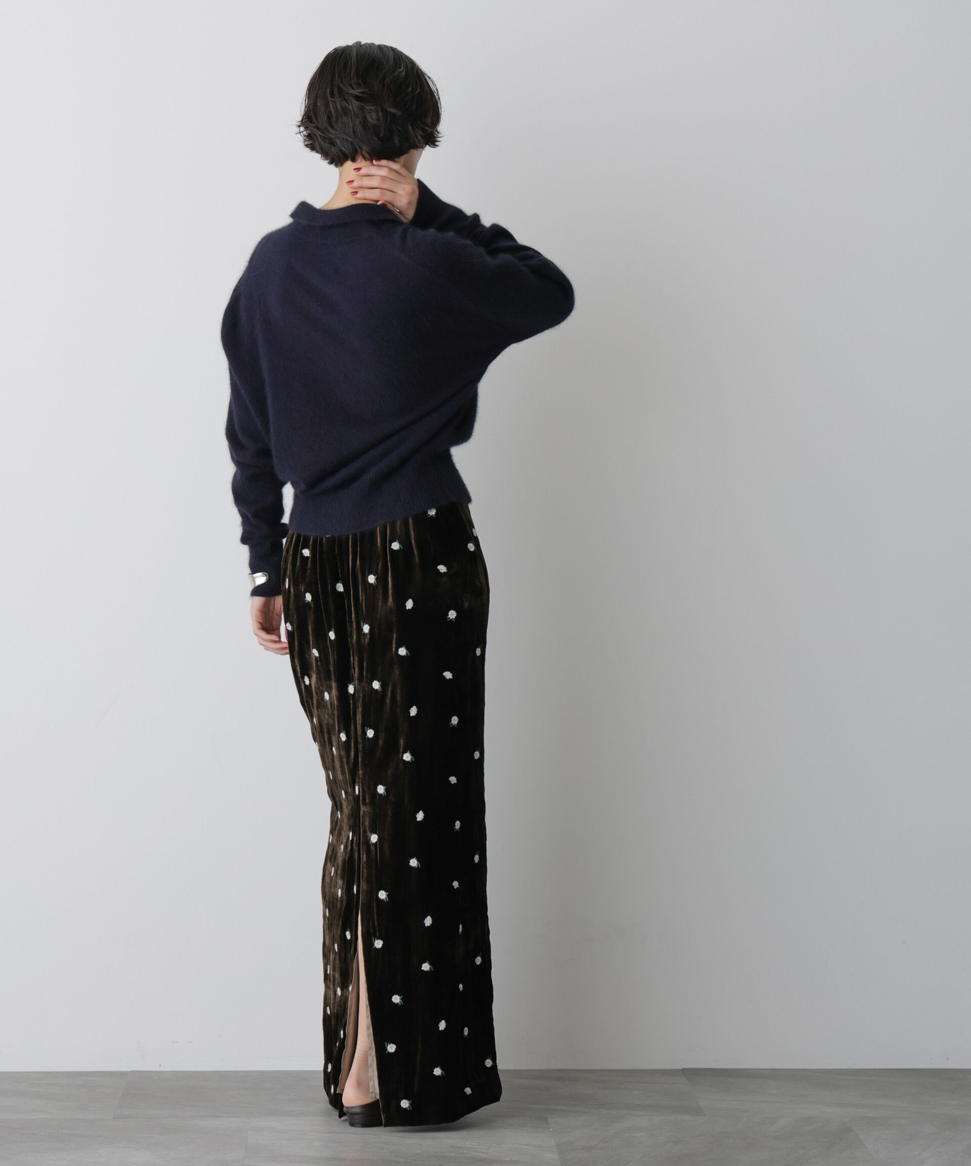  「「STEVELOUR」スキッパーポロ衿ソフトタッチニット」|ニット・セーター|