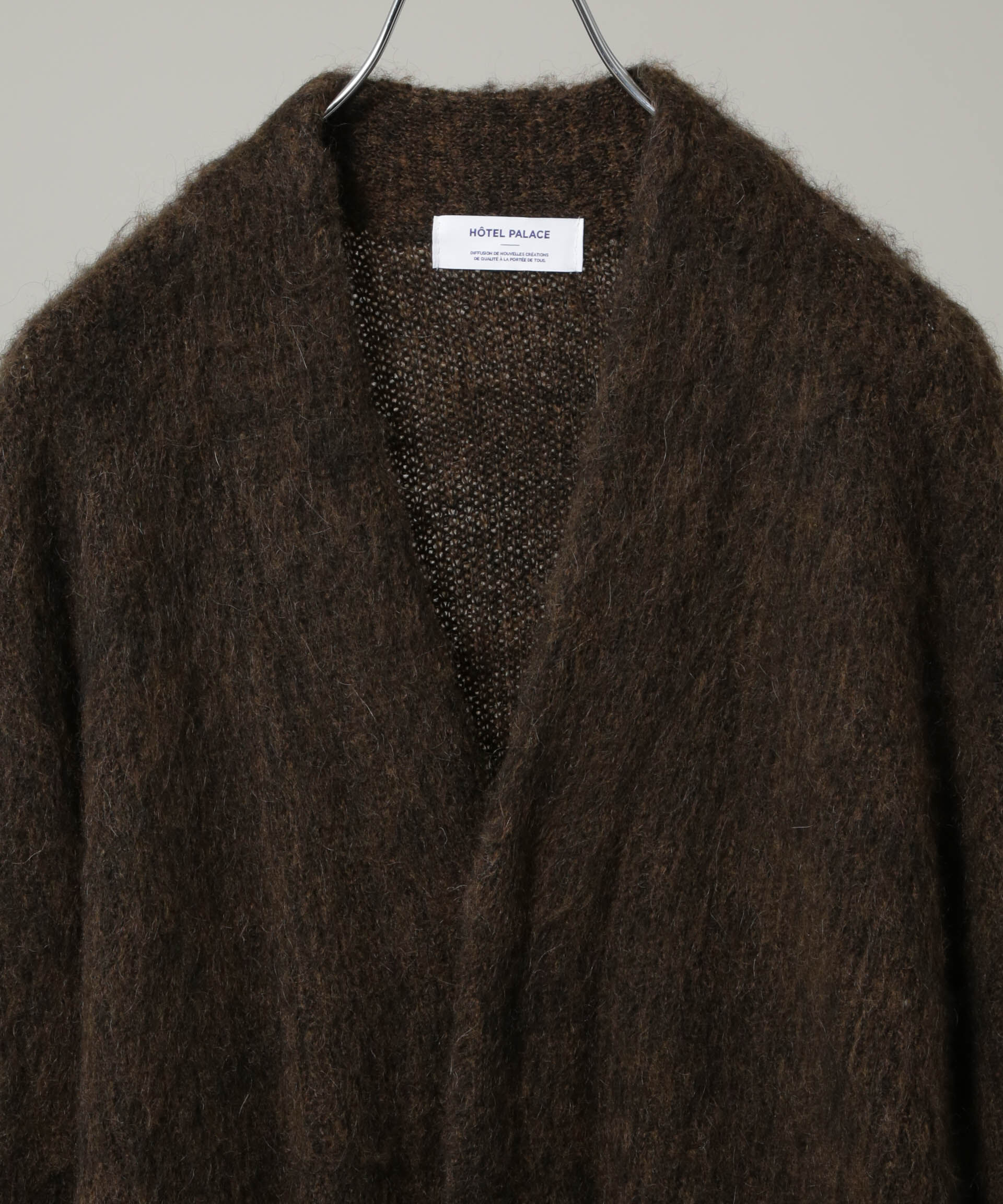 nano･universe「｢HOTEL PALACE｣ フライフロントミックスシャギーカーディガン」|ニット・セーター|