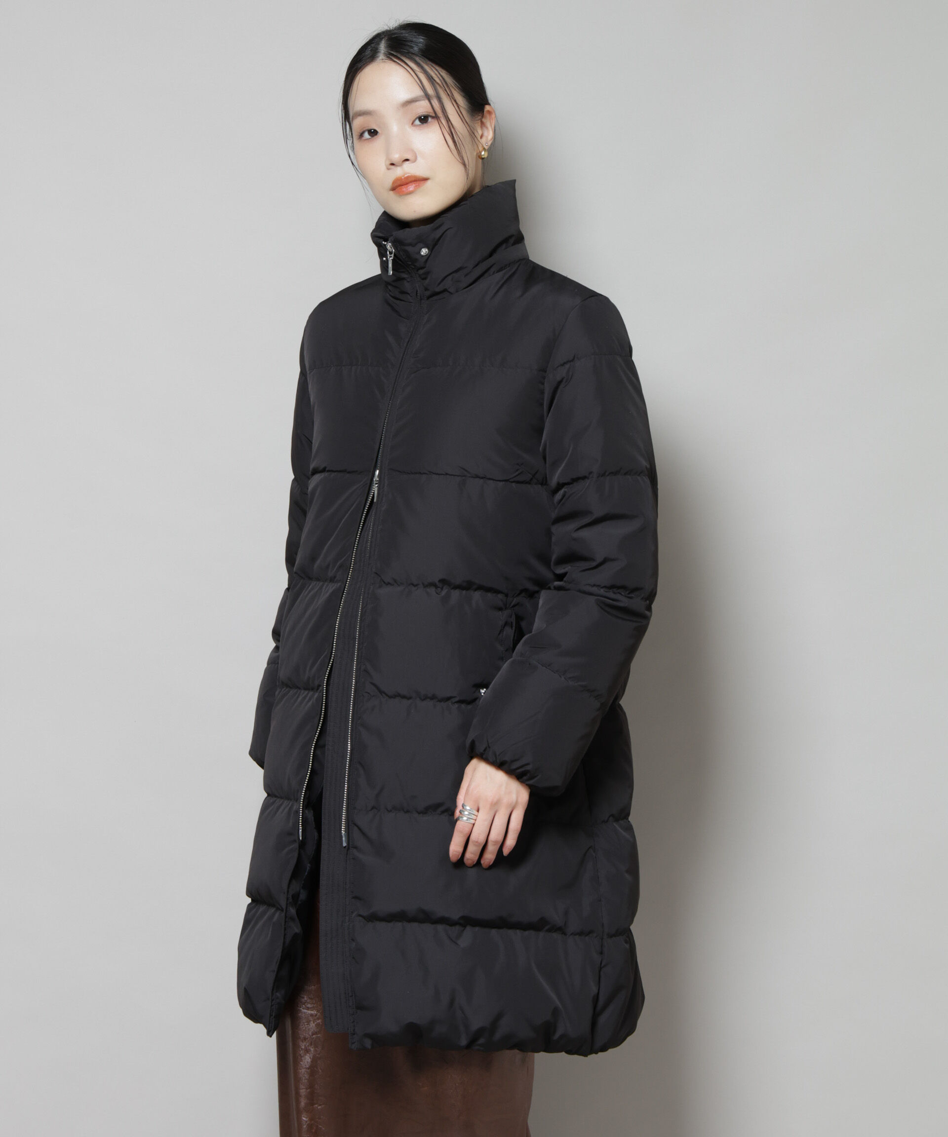 nano･universe「撥水加工 フードロングダウンコート」|ダウン|