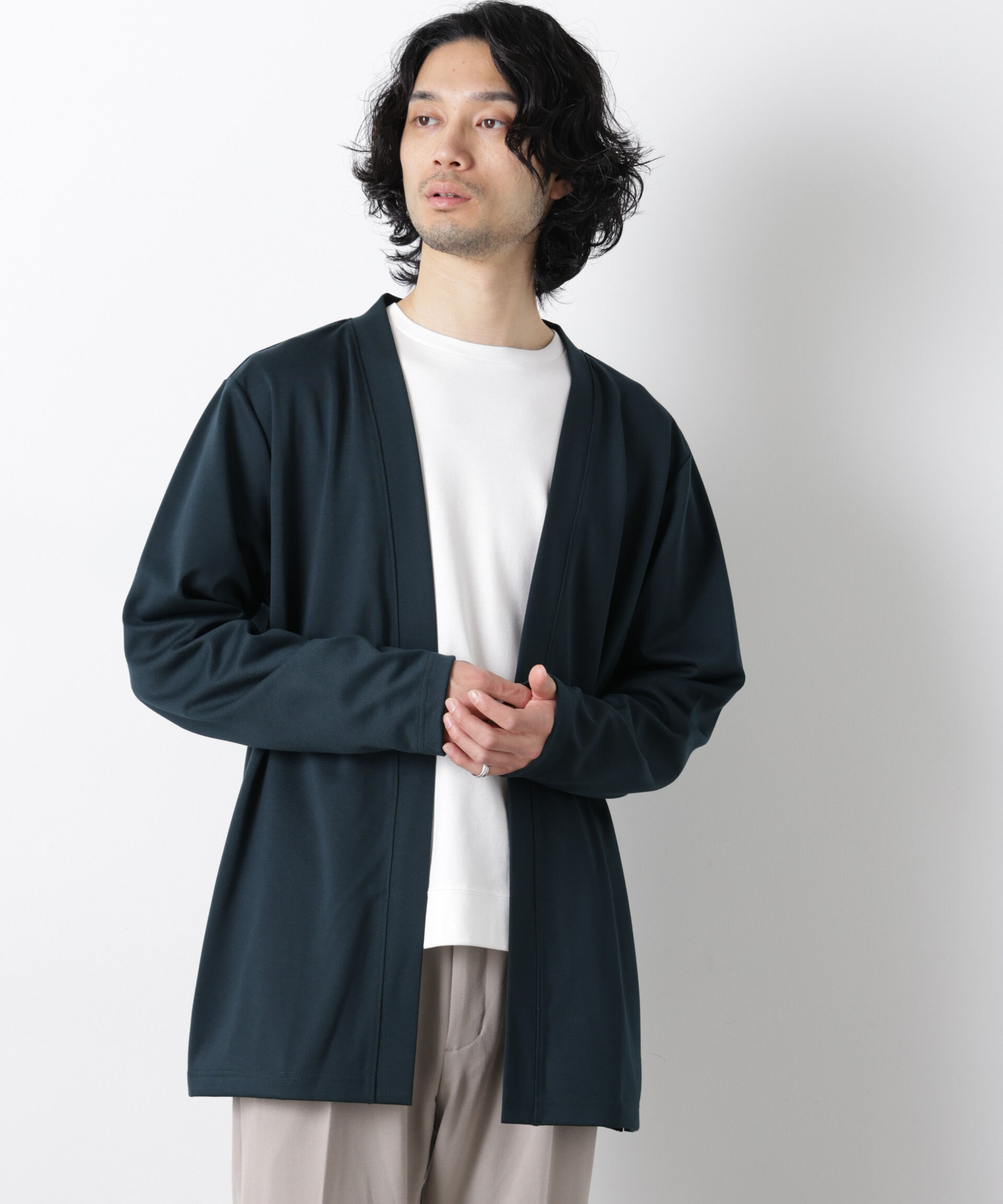 nano･universe「ダブルジャージー着流しカーディガン」|Tシャツ・カットソー|