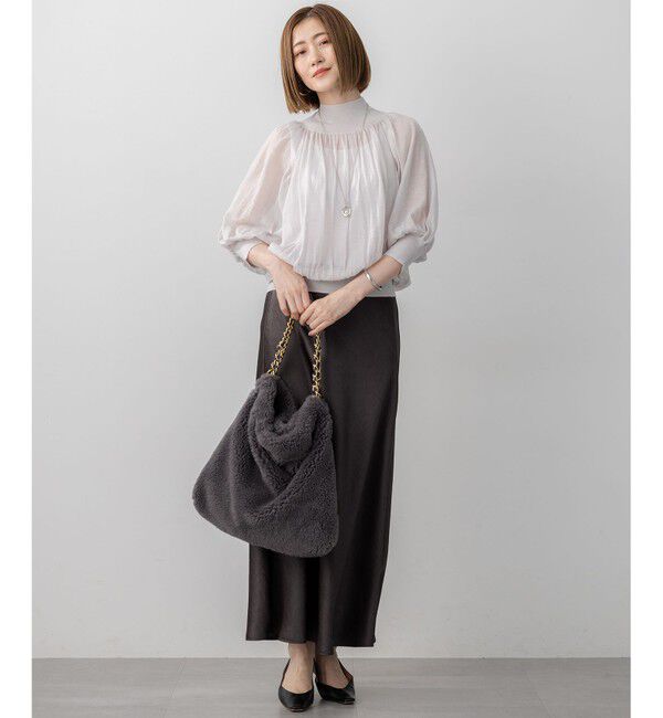 23区「【VERY11月号掲載/洗える】ヴィンテージダブルサテン ナロー スカート」|スカート|