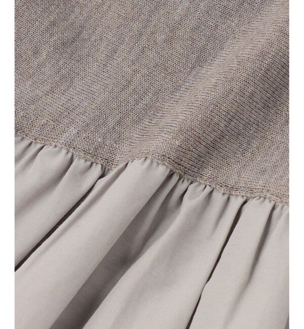 23区「【洗える】ギャザーコンビ ニットワンピース」|ワンピース|