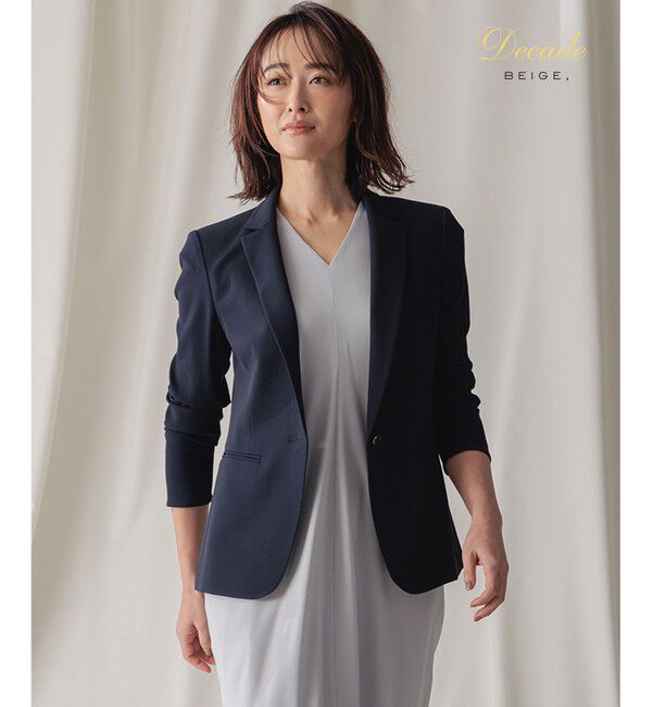 BEIGE,「CINDY / テーラードジャケット」|テーラードジャケット|Navy
