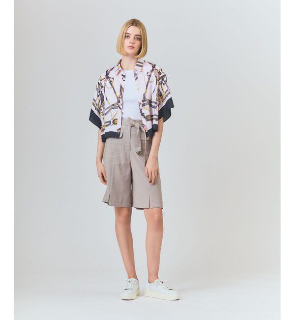 Grace Class「リネンデニムライクパンツ」|デニム|ベージュ