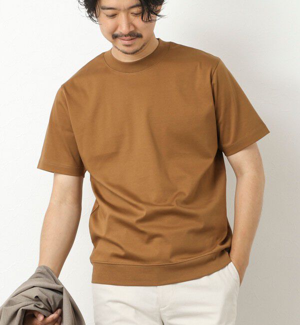 NOLLEY'S goodman「《ビジカジ対応》シルケットスムースドレスTシャツ 25SS」|Tシャツ・カットソー|キャメル