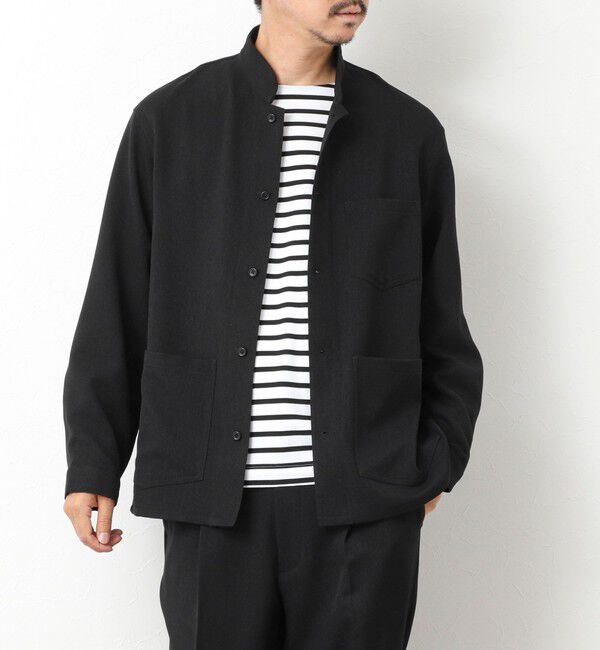NOLLEY'S goodman「《セットアップ対応》LANATEC ウーステッドサージストレッチ マオカラーシャツブルゾン」|ブルゾン・スタジャン|