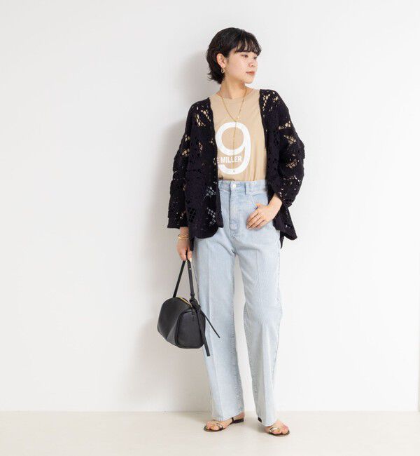 Rie Miller「《手洗い可能》レース刺繍7分袖ボレロ」|カーディガン|