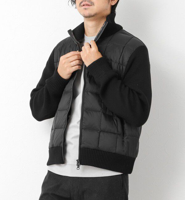 NOLLEY'S goodman「【TAION/タイオン】別注HI NECK DOWN JKT WITH SLEEVE KNIT 25AW」|ブルゾン・スタジャン|