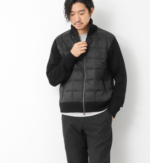 NOLLEY'S goodman「【TAION/タイオン】別注HI NECK DOWN JKT WITH SLEEVE KNIT 25AW」|ブルゾン・スタジャン|
