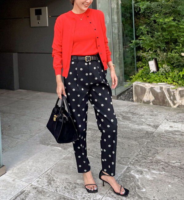 NOLLEY'S「ウォッシャブルストレッチドットジャガードテーパードパンツ」|その他|