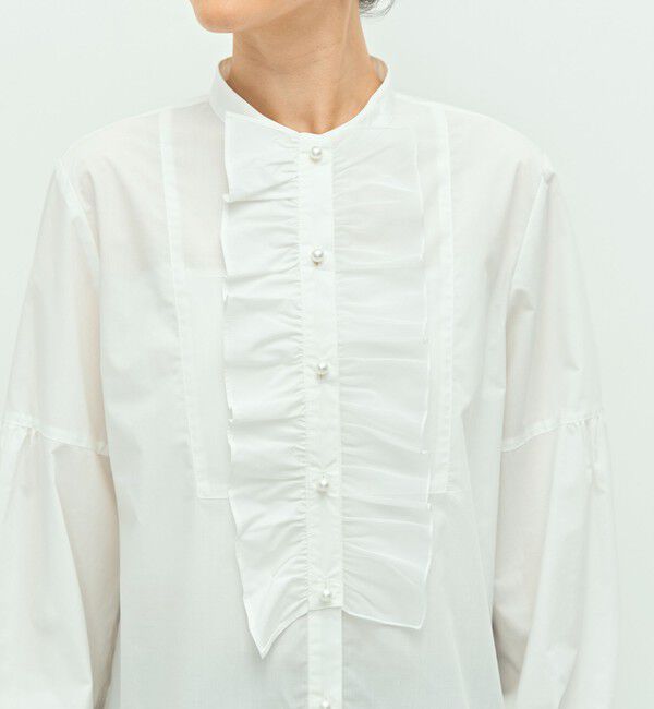 NOLLEY'S「パール釦ビブヨーク4WAYフリルブラウス」|シャツ・ブラウス|