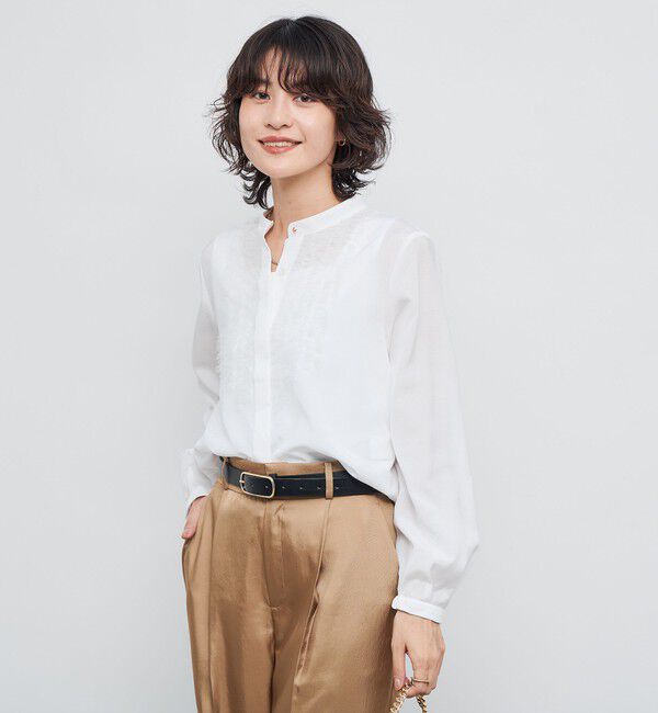 NOLLEY'S「ウォッシャブル前チュールフリルブラウス」|シャツ・ブラウス|
