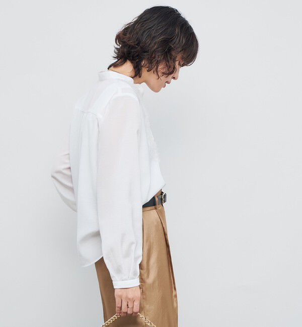 NOLLEY'S「ウォッシャブル前チュールフリルブラウス」|シャツ・ブラウス|