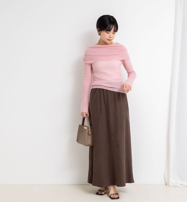 NOLLEY'S sophi「カシミヤ混ガーゼ風リブオフショルプルオーバーニット」|ニット・セーター|