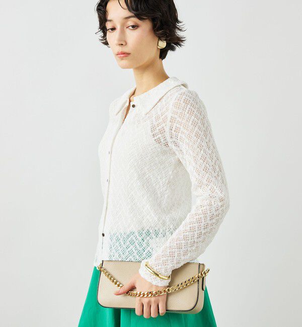 NOLLEY'S「ウォッシャブル襟付きレースカーディガン」|カーディガン|