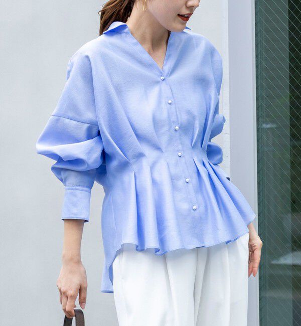 NOLLEY'S「ウォッシャブルパール釦スキッパータックブラウス」|シャツ・ブラウス|