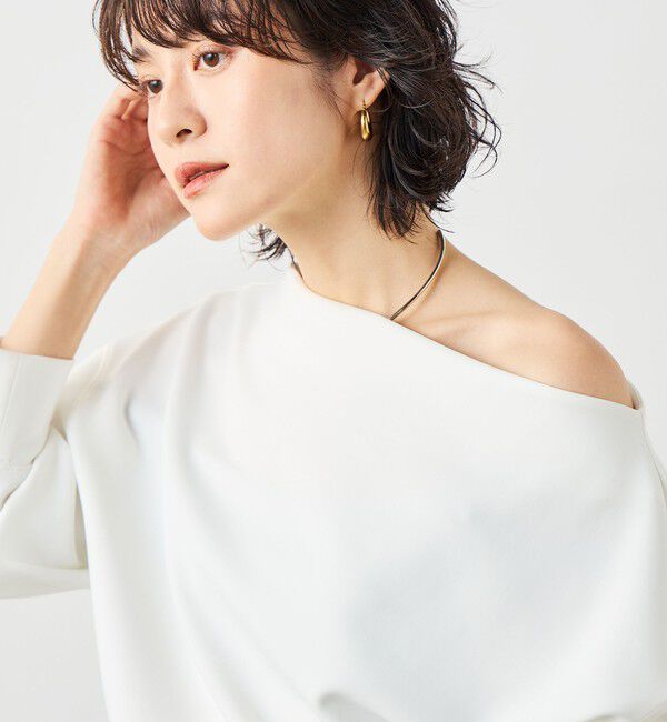 NOLLEY'S sophi「《セットアップ対応》ウォッシャブルボートネックライトダンボールプルオーバー」|Tシャツ・カットソー|