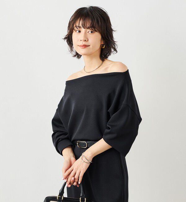 NOLLEY'S sophi「《セットアップ対応》ウォッシャブルボートネックライトダンボールプルオーバー」|Tシャツ・カットソー|