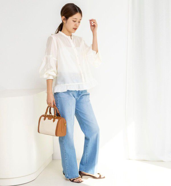 NOLLEY'S「ウォッシャブルシアー裾フリルブラウス」|シャツ・ブラウス|