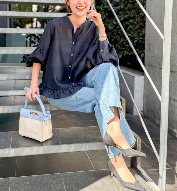 NOLLEY'S「ウォッシャブルシアー裾フリルブラウス」|シャツ・ブラウス|