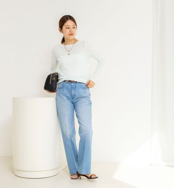 NOLLEY'S「ウォッシャブルシアー配色ロンＴ」|Tシャツ・カットソー|