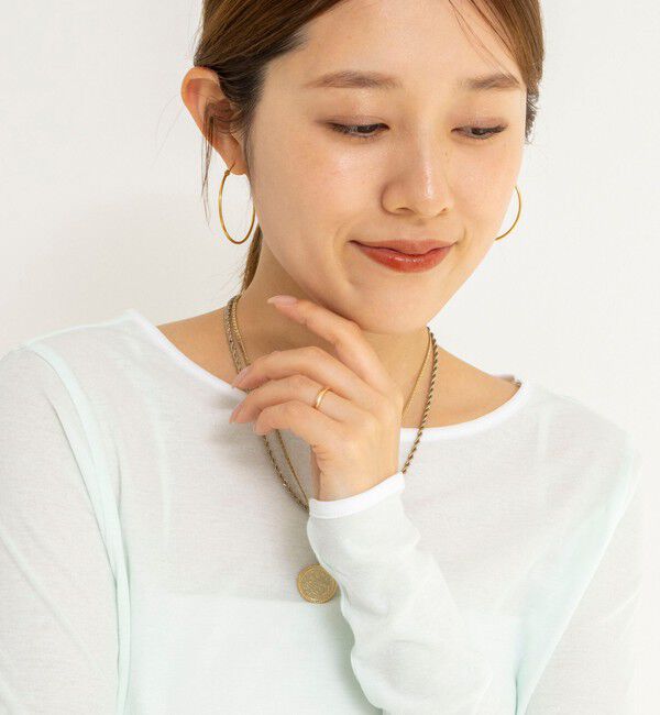 NOLLEY'S「ウォッシャブルシアー配色ロンＴ」|Tシャツ・カットソー|