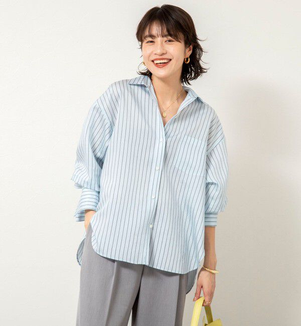 NOLLEY'S sophi「ウォッシャブルタンブラーストライプ3WAYシャツ」|シャツ・ブラウス|