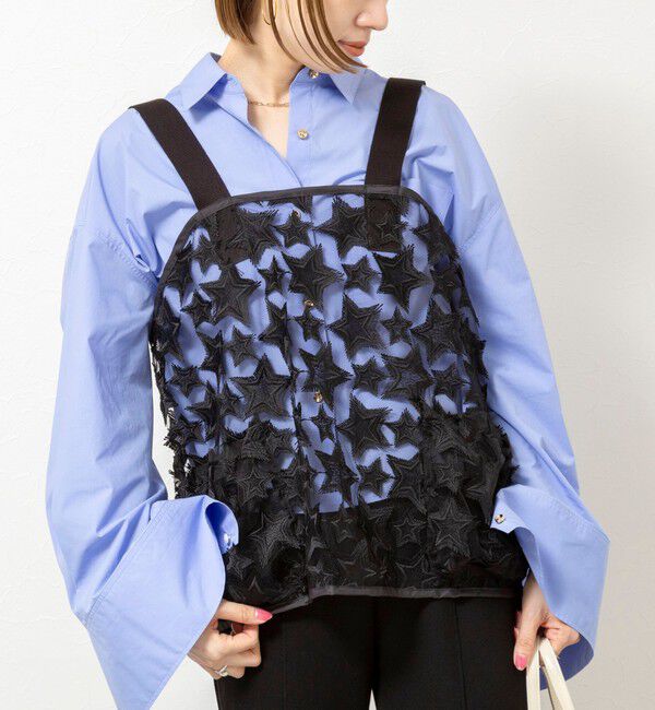 Rie Miller「45th limited edition2WAYスターフリンジミリタリーベスト」|ブルゾン・スタジャン|ブラック