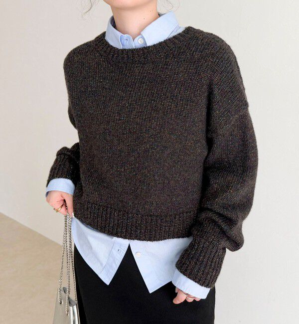 fredy emue「キラキラクロップド丈ニットプルオーバー」|ニット・セーター|