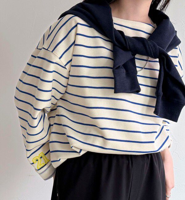 fredy emue「ニットソーボーダーBIGプルオーバー」|Tシャツ・カットソー|