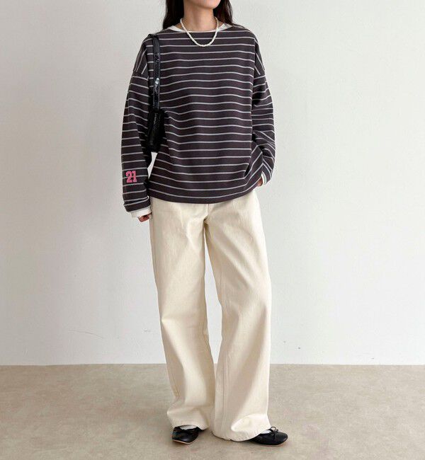 fredy emue「ニットソーボーダーBIGプルオーバー」|Tシャツ・カットソー|