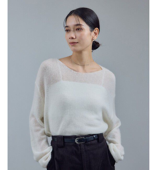 SALON adam et rope'「シアーアルパカウールニットプルオーバー」|ニット・セーター|オフホワイト(15)