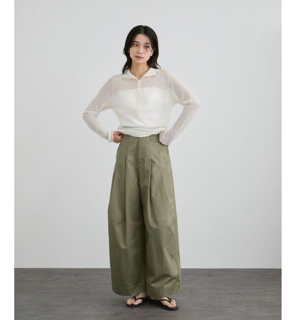 SALON adam et rope'「【WEB限定】コットンツイルワイドフォルムパンツ / 新色追加」|チノ|