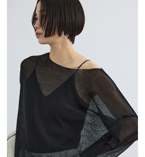 SALON adam et rope'「オーガニックリネンシアーボートネックプルオーバー」|ニット・セーター|