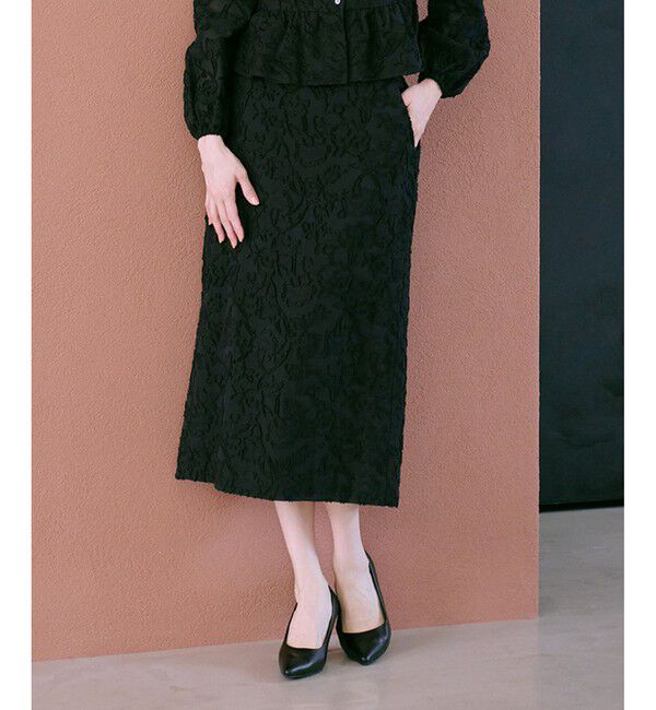 ROPE「ジャガードタイトスカート/セットアップ対応」|スカート|ブラック(01)