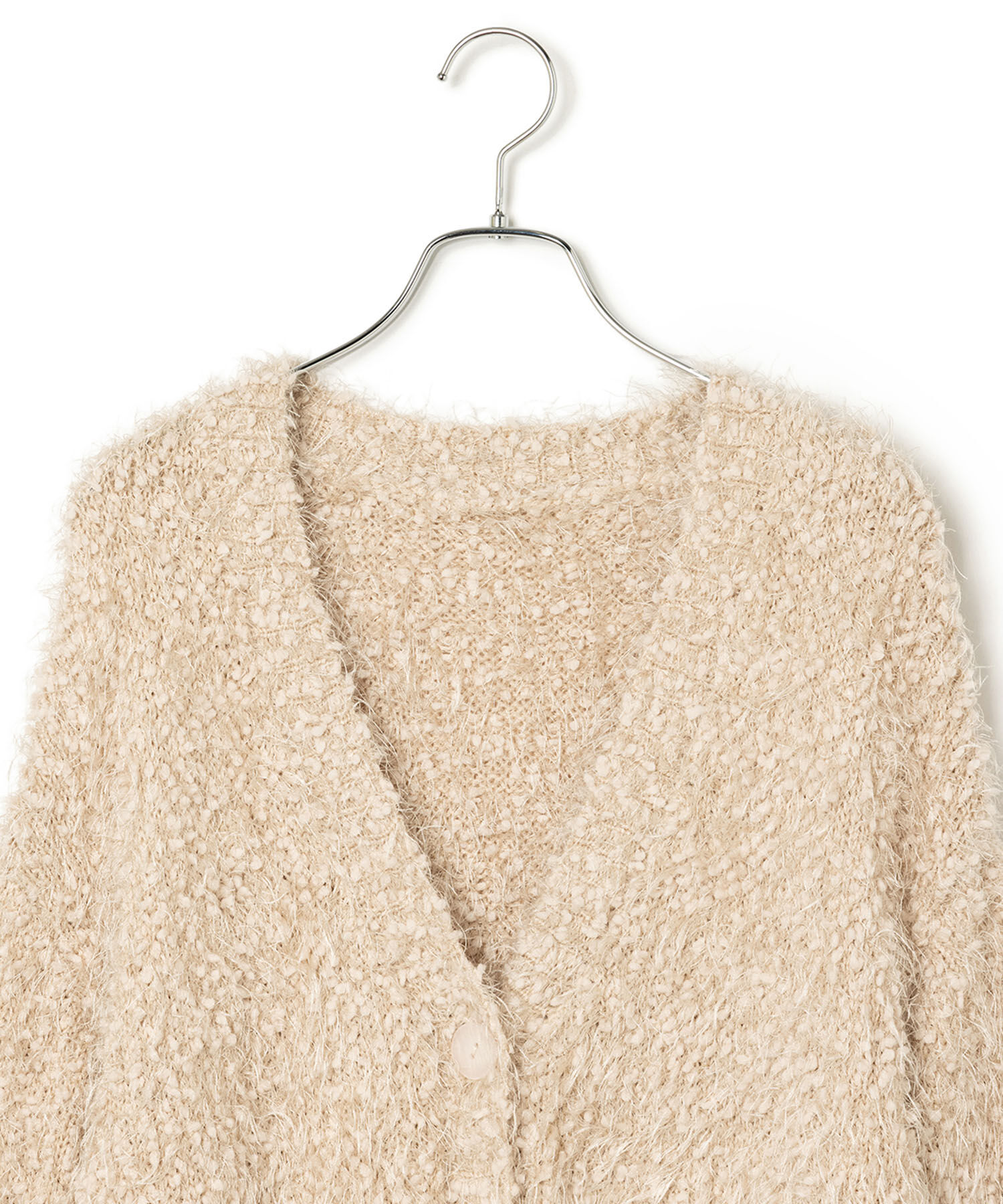 VIS「【選べる着丈】ポコポコヤーンVネックカーディガン」|カーディガン|