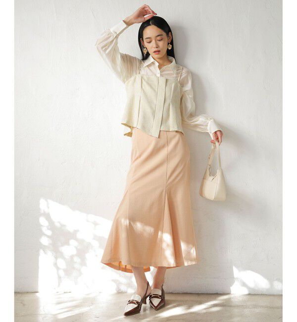 VIS「【洗える】アソートシアーシャツ(フラワー刺繍&無地）」|シャツ・ブラウス|