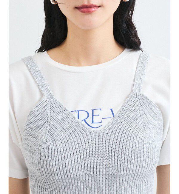 VIS「スパンコールニットビスチェ」|キャミソール|