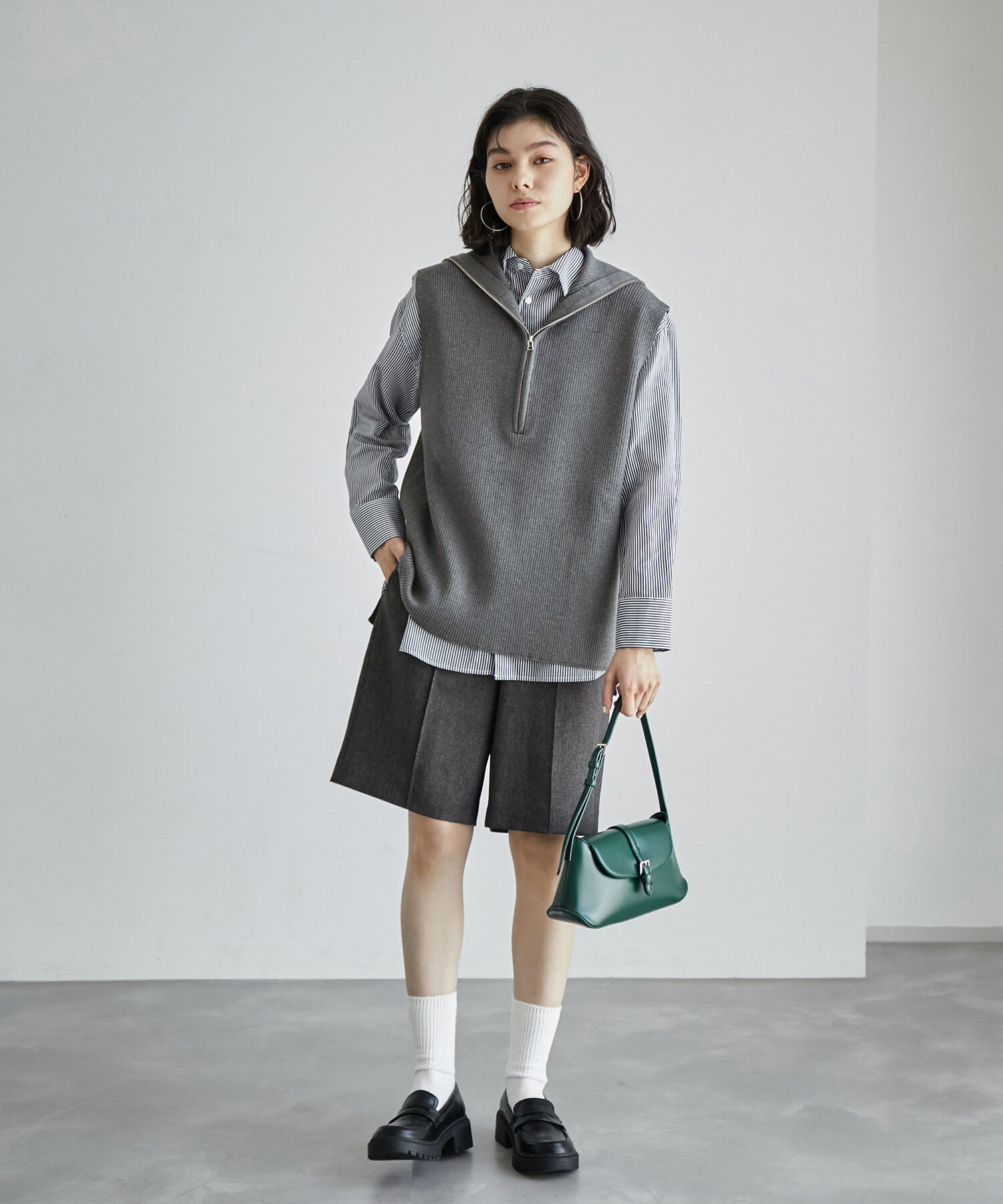 ROPE' PICNIC R「ハーフジップノースリーブニット」|ニット・セーター|